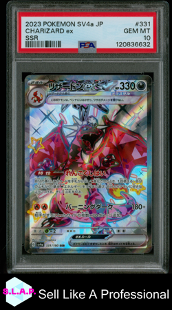 CHARIZARD EX SSR POKEMON JAPANESE SV4A-SHINY TREASURE EX 2023 331 PSA 10 - Image 1