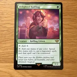 Magic: The Gathering Delighted Halfling Lord of the Rings Card 0158 - Image 1