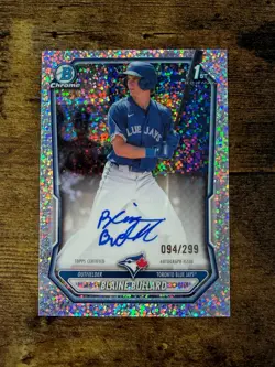Blaine Bullard 2025 1st Bowman Chrome On Card Auto Speckle /299 - Image 1