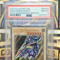 Yu-Gi-Oh! LOB 25th Anniv Gaia The Fierce Knight UR Foil PSA 8 lob en006 - Image 3