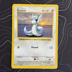 Pokemon Card Dratini 26/102 Base Set Shadowless Uncommon LP - Image 2
