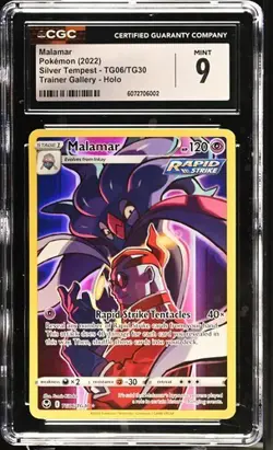 ✨✨ CGC 9 Malamar TG06/TG30 Silver Tempest Holo Pokemon Card - Image 1