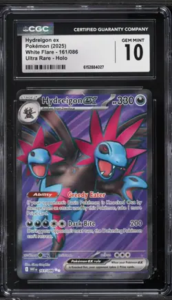 CGC 10 ENGLISH Hydreigon ex 161/086 White Flare Ultra Rare Pokemon Card - Image 1
