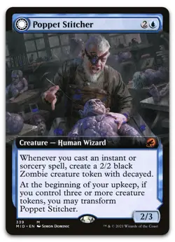 Poppet Stitcher (Extended Art) #339 (NM) Midnight Hunt MID Magic MTG - Image 1