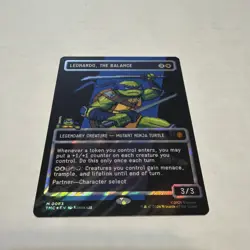 Leonardo, the Balance (0083) (Borderless) (Surge Foil) (Pixel Art) TMNT MTG NM* - Image 1