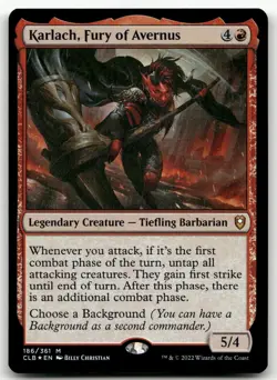 Karlach, Fury of Avernus #186 (Foil) (NM) Baldur's Gate CLB Magic MTG - Image 1