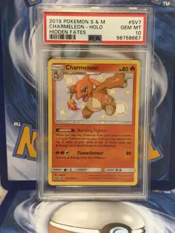 2019 POKEMON SUN & MOON CHARMELEON #SV7 HIDDEN FATES HOLO RARE PSA 10 - Image 1