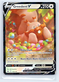 Greedent V 120/159 Holo V Rare Crown Zenith Pokemon Near Mint - Image 1