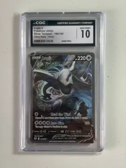 Lugia V Alt Art 186/195 Silver Tempest Pokemon English Gem Mint 10 CGC 10 - Image 1
