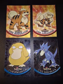 Pokemon Lotto 4 Carte Topps Chrome - Golduck Psyduck Holo Foil - Arcanine - Image 1