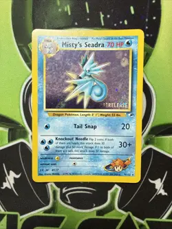 Pokemon TCG Misty’s Seadra Pre Release Gym Hero’s Holo 9/132 NM- - Image 1