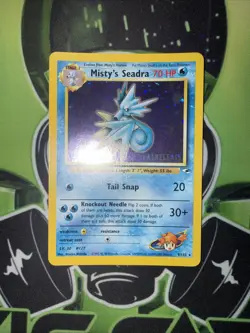 Pokemon TCG Misty’s Seadra Pre Release Gym Hero’s Holo 9/132 NM- - Image 2