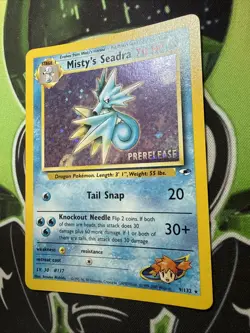 Pokemon TCG Misty’s Seadra Pre Release Gym Hero’s Holo 9/132 NM- - Image 3