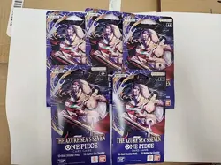Lot Of 5 Sealed One Piece OP14-EB04 Booster Pack The Azure Sea's Seven. - Image 1