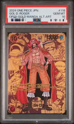2024 One Piece JPN OP09-Gold Manga Alt Art #118 Gol D. Roger PSA 10 GEM MINT - Image 1