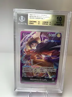 One Piece Monkey D Luffy OP05-060 Leader Sound Loader English BGS 10 Pristine - Image 4