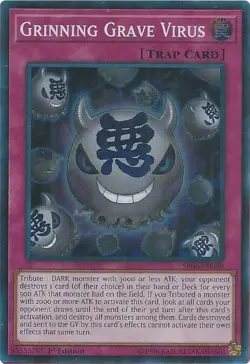 Grinning Grave Virus SR06-EN030 Yu-Gi-Oh 1st Edition HP - Image 1