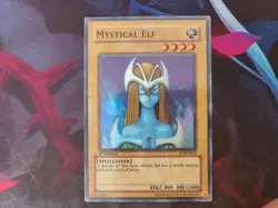 YUGIOH Super Rare Mystical Elf LOB-E050 1st Edition European English - LP - Image 1