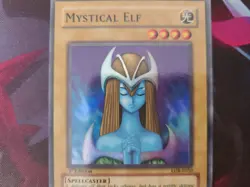 YUGIOH Super Rare Mystical Elf LOB-E050 1st Edition European English - LP - Image 2