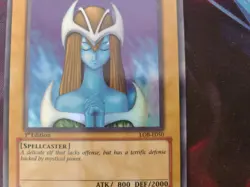 YUGIOH Super Rare Mystical Elf LOB-E050 1st Edition European English - LP - Image 3