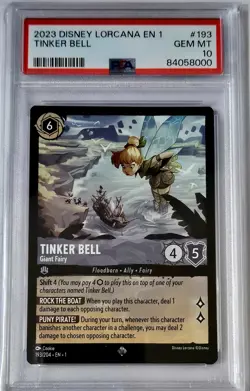2023 Disney Lorcana TCG Tinker Bell Giant Fairy #193 PSA 10 GEM MINT - Image 1