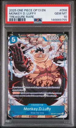2025 ONE PIECE OP13-CARRYING ON HIS WILL TREASURE RARE MONKEY D. LUFFY PSA 10 - Image 1