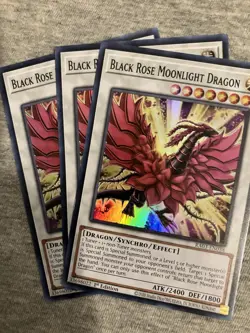 Yugioh! 3x Black Rose Moonlight Dragon RA03-EN038 Super Rare 1st Ed NM - Image 1