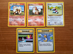 Lot of 5 Pokemon Base Set Cards Arcanine Growlithe Porygon Switch Gust of Wind - Image 1