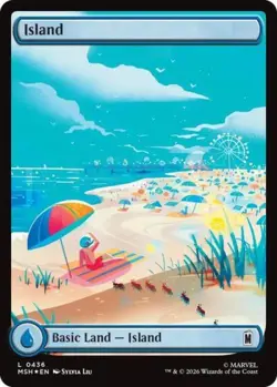 ~ Island (0436) (Surge Foil) ~ NM Foil ~ Marvel Super Heroes ~ MTG ~ - Image 1