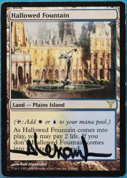 Hallowed Fountain Dissension PLD Land Rare SIGNED MTG CARD (ID# 521335) ABUGames - Image 1