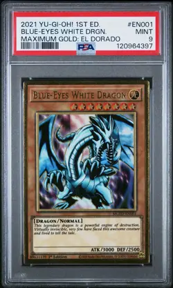 PSA 9 Blue Eyes White Dragon MGED-EN001 Yugioh Gold Rare Maximum Gold El Dorado - Image 1