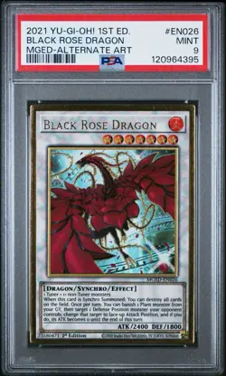 PSA 9 Black Rose Dragon MGED-EN026 Alternate Art Yugioh Maximum Gold El Dorado - Image 1