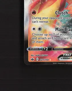 Blaziken VMAX 021/198 Chilling Reign Ultra Rare Holo Pokemon Card NM - Image 5