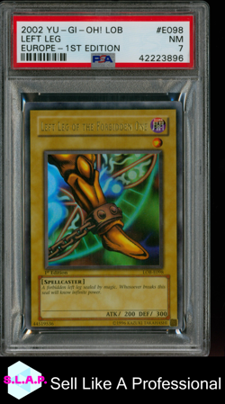 LEFT LEG OF THE FORBIDDEN ONE YU-GI-OH! HOLO LOB-E098 2002 ENGLISH PSA 7 - Image 1