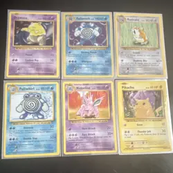 Pokemon TCG Base Set 2 Mixed Lot 6 Cards Regular English Drowzee Poliwrath - Image 1