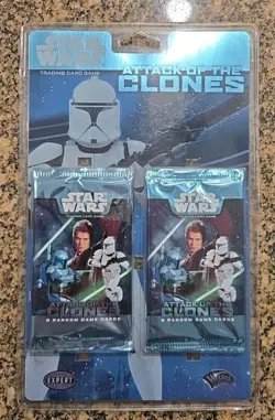 Star Wars Trading Card Game Attack of the Clones WOTC 2 Booster Pack Blister NEW - Image 1