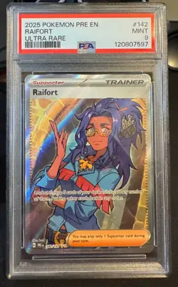 Raifort Holo Prismatic Evolutions Pokemon TCG Card Ultra Rare 142/131 PSA 9 MINT - Image 1