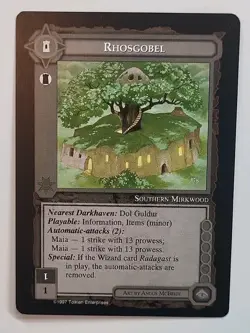MIDDLE-EARTH CCG MECCG RHOSGOBEL AGAINST THE SHADOW ATS RARE LOTR SITE CARD - Image 1