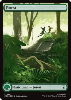 ~ Forest (0441) (Surge Foil) ~ NM Foil ~ Marvel Super Heroes ~ MTG ~ - Image 1