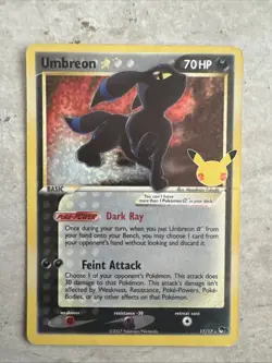 Umbreon Gold Star 17/17 Pokemon TCG Card Celebrations Classic Collection Holo - Image 1