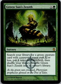 MTG SkeenAB Green Sun's Zenith FOIL from Mirrodin Besieged. NM. - Image 1