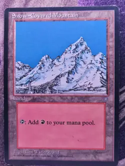 Snow-Covered Mountain 349 Land Ice Age Magic: The Gathering Heavily Played - Image 1