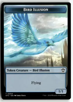 Dragon Elemental/Bird Illusion Two-Sided Token 13/4Outlaws Thunder Junction NM - Image 2