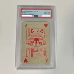 PSA 10 2010 Ensky One Piece Playing Card JP Jump Festa 2011 Sanji Ace of Hearts - Image 1