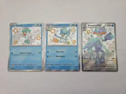 Quaxly 082 Quaxwell 083 Quaquaval ex 084 Paldean Fates Shiny NM Pokemon TCG Set - Image 1