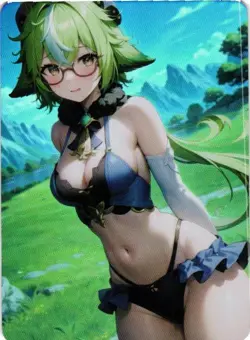 SUCROSE GENSHIN IMPACT Holographic Goddess Story Anime Collectible Card - Image 1