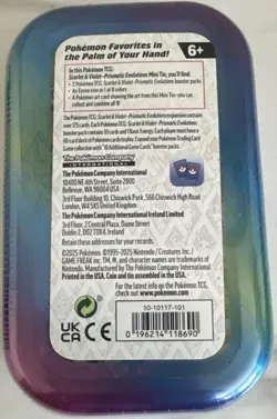 Pokemon TCG Prismatic Evolutions Vaporeon Mini Tin 60ct - Image 2