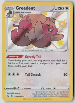 Greedent SV100/SV122 Shiny Rare Shining Fates Shiny Vault Pokemon Holo NM - Image 1