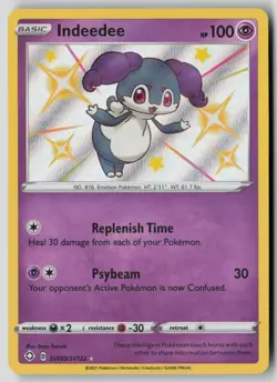 Indeedee SV059/SV122 Shiny Rare Shining Fates Shiny Vault Pokemon Holo NM - Image 1