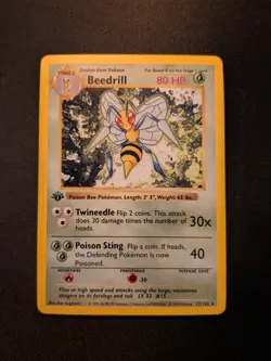 NM Beedrill *1ST EDITION* Base Set SHADOWLESS 17/102 Rare vintage (1999) Pokemon - Image 1